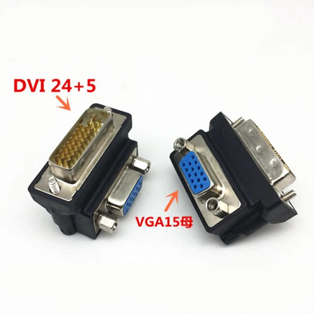 DVI-I 24+5 Pin DVI To VGA Male To Female Video Converter Adapter For PC Laptop For Graphics Cards Computer 1080P HDTV Monitor