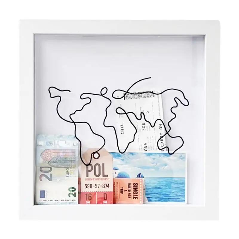 

Ticket Shadow Box Wooden Keepsake Shadow Box Framed Wall Trim Memory Display Case For Travel Tickets Pictures Souvenirs And