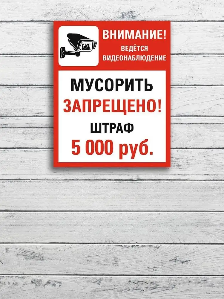 No Littering Sign – Video Surveillance in Progress, 30x20cm Aluminum Metal Notice Board for Indoor/Outdoor Use
