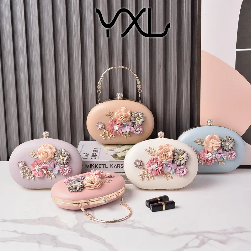 YoReAi New PU Fabric Shoulder Bag for Women Fashion Floral Colorful Evening Bags Clutch Wedding Wallet Luxury Handbag Purse