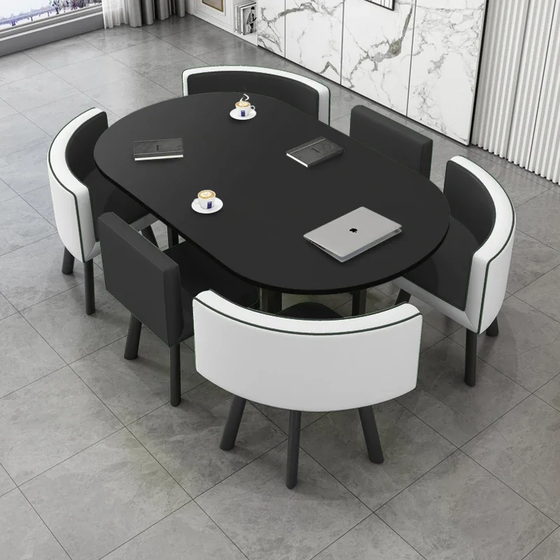 Negotiation Conference table Modern simple desk Training institution Table and chair Reception table and chair combination