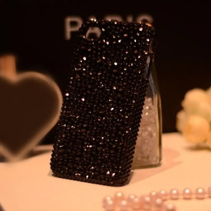 Handmade Black Rhinestone Phone Case for Samsung Galaxy S24 S23 S22 S21 Ultra Plus S20 FE A35 A34 A33 Funda Covers