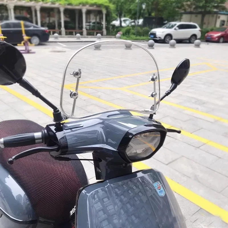 【Supreme quality】Retro Half Round Small Windshield for Motorcycle Scooter Electric Bike Transparent Wind Deflector