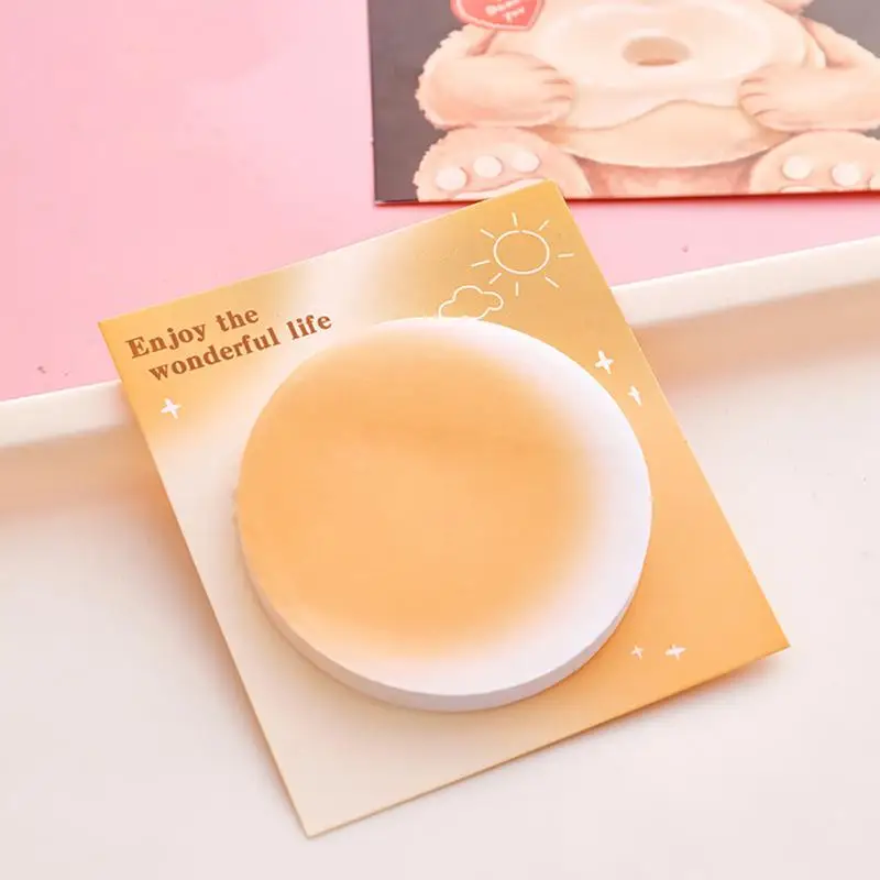 リマインダー用の丸型粘着付箋、特殊な形のグラデーションノート、花と蝶が大好き、メモを取る、1個