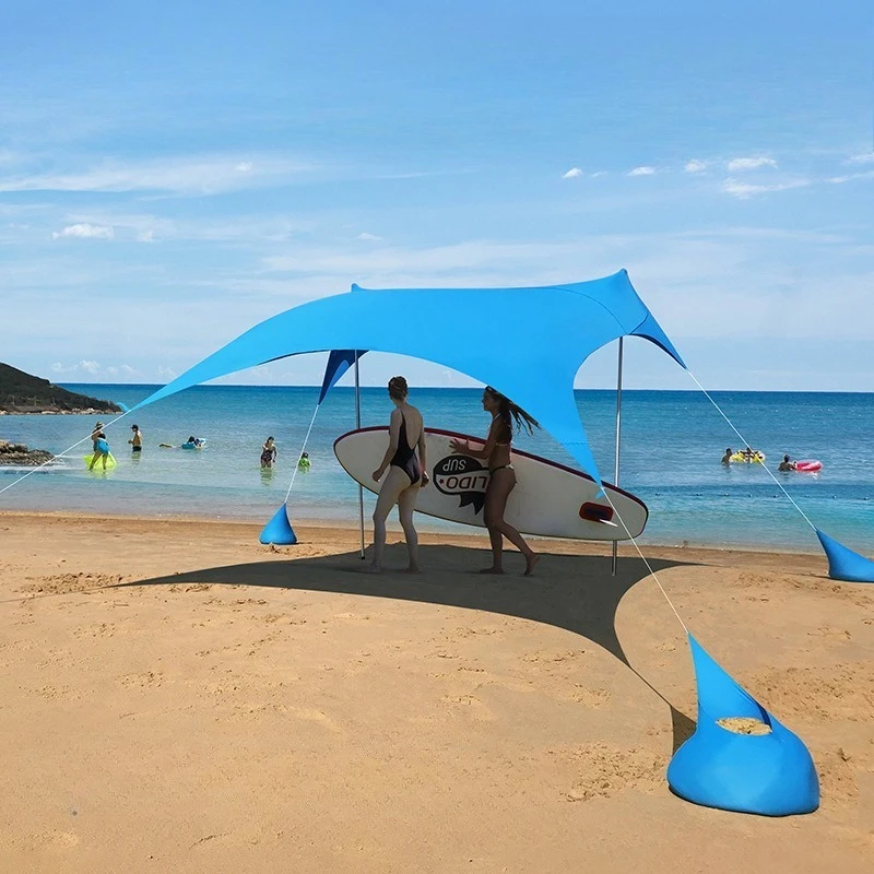 

Outdoor Beach Tent Sun Shelter 7x5FT Camping Shades Tents Windproof One-piece Beach Canopy Tents UPF50+ Portable Family Tent