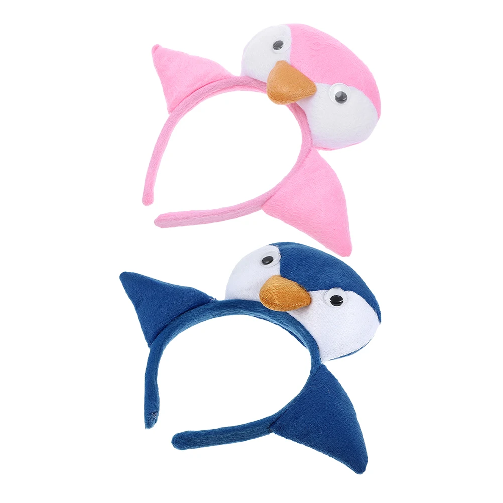 

2pcs Marine Animal Headb Soft Comfortable Fabric Halloween Costume Party Hair Accessories Toddler Penguin Cosplay