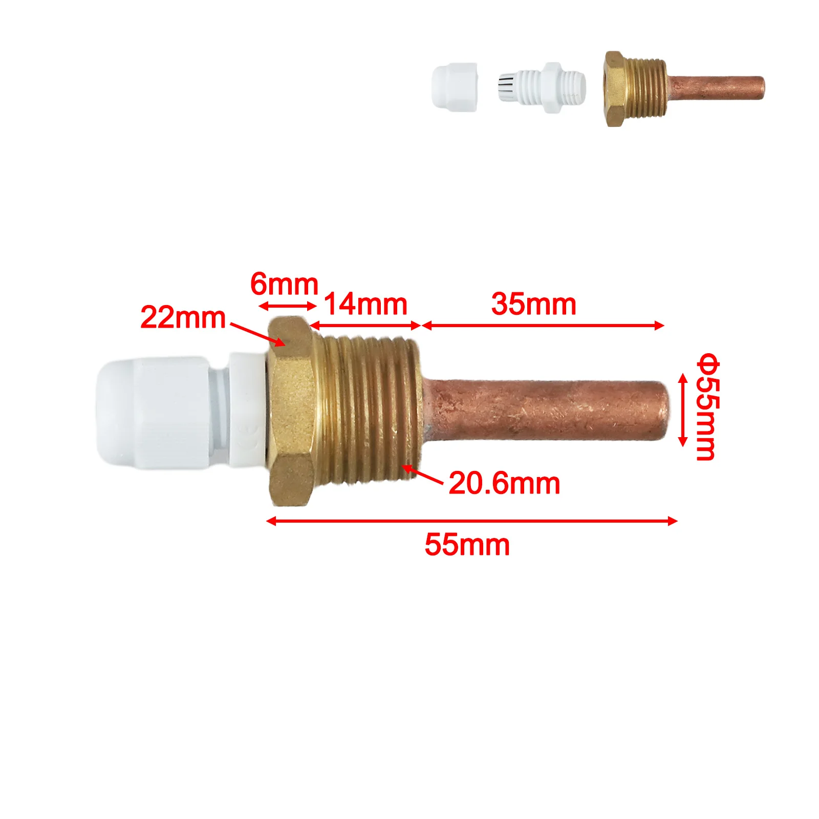 Temperature Measurement Temperature Sensor Thermowell 1 2 Inch Thermowell Nominal Pressure 1.6Mpa Waterproof Design