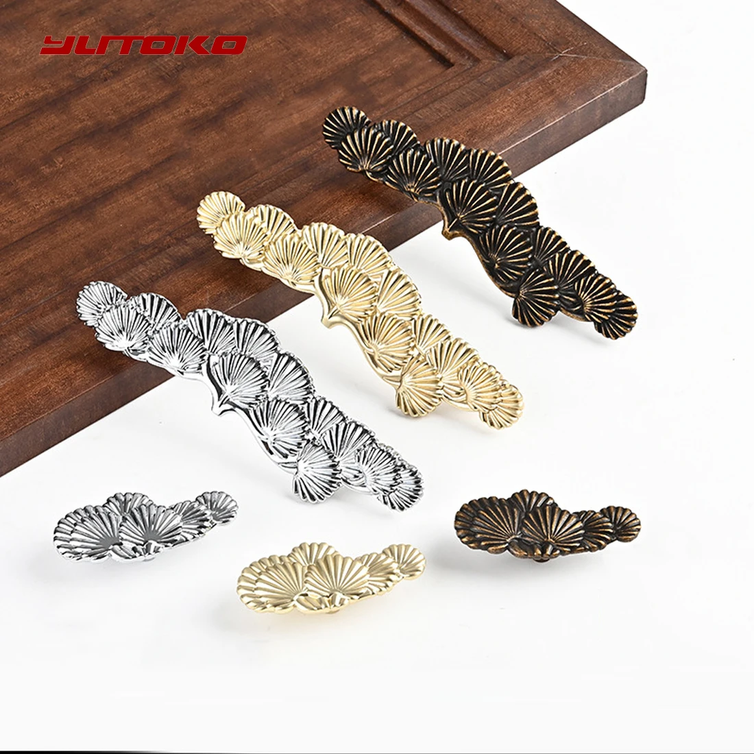 

YUTOKO мебельная фурнитура, современная роскошная модная цветочная форма, золотая ручка, кухонный шкаф, ручка из цинкового сплава, ручка для ящика, шкафа