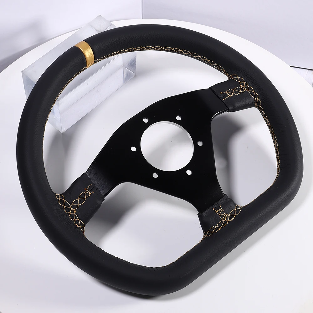 300mm Racing Steering Wheel Flat Leather Car Drift Pc GameSteering Wheel Control Universal  70PCD