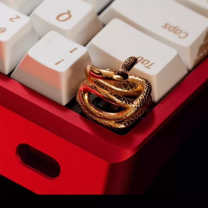

Колпачки для клавиш Spirit Snake Artisan, металлические колпачки для ключей с 3D-печатью, индивидуальный дизайн скелета, колпачки для механической клавиатуры, рождественский подарок