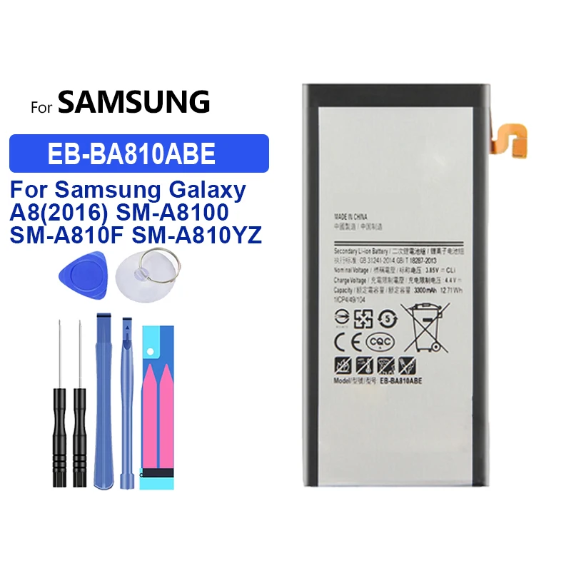 

Battery EB-BA810ABE 3300mAh For Samsung Galaxy A8 (2016) SM-A8100 SM-A810F SM-A810YZ SM-A810S A810F/DS SM-A810 A810 A810YZ A810S