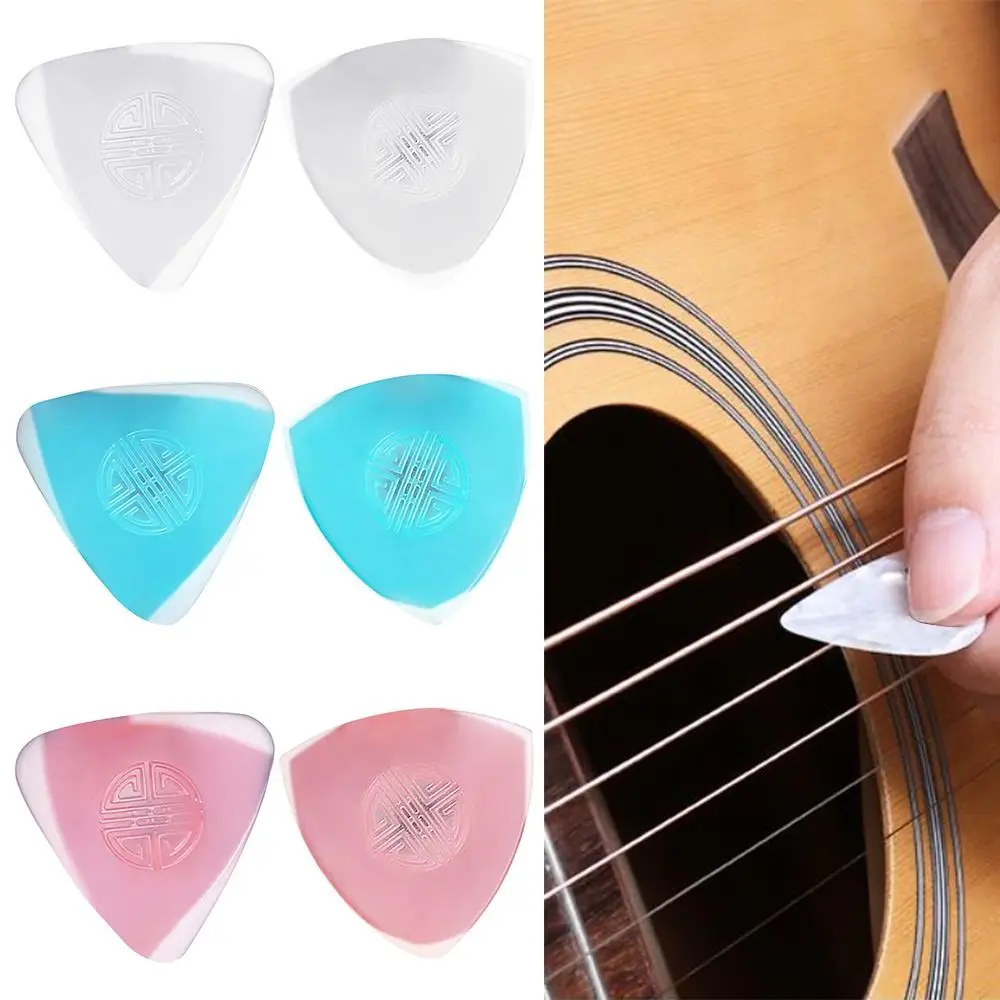 Guitar Plectrums Non-slip Guitar Pick Nylon Universal Ruan Pick Plectrum Triangle Performance Ukulele Guitar Fingertip Guards