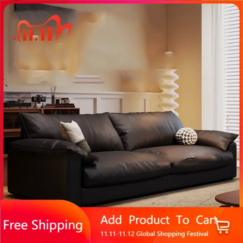 

Designer European Living Room Sofas Luxury Black Modern Armchair Sofas Lounges Leather Nordic Replica Divano Trendy Furniture