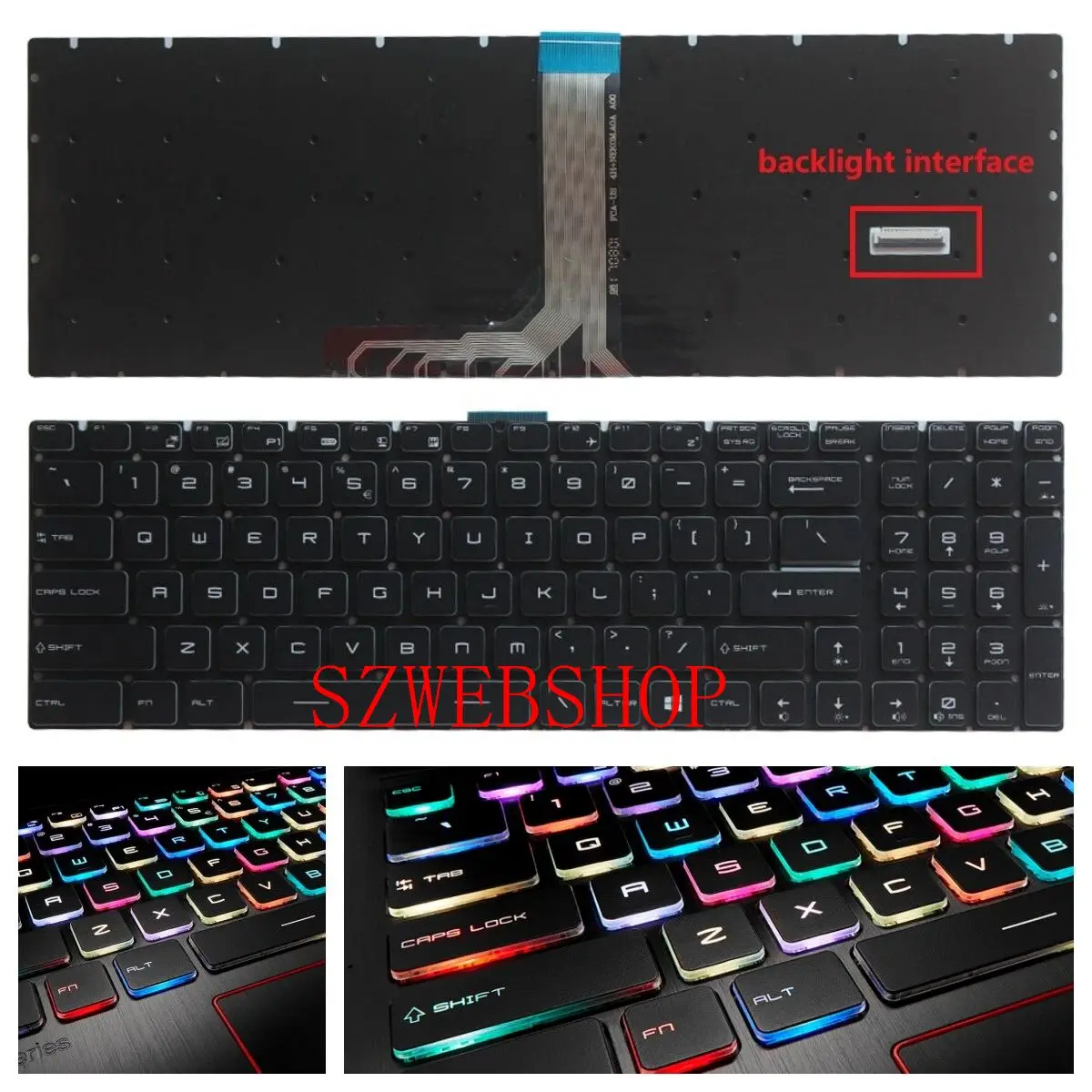 

Новый ноутбук для MSI GS75 Stealth 10SE 10SF 8SE 8SG 9SD 9SF США клавиатура Per-Key RGB подсветка