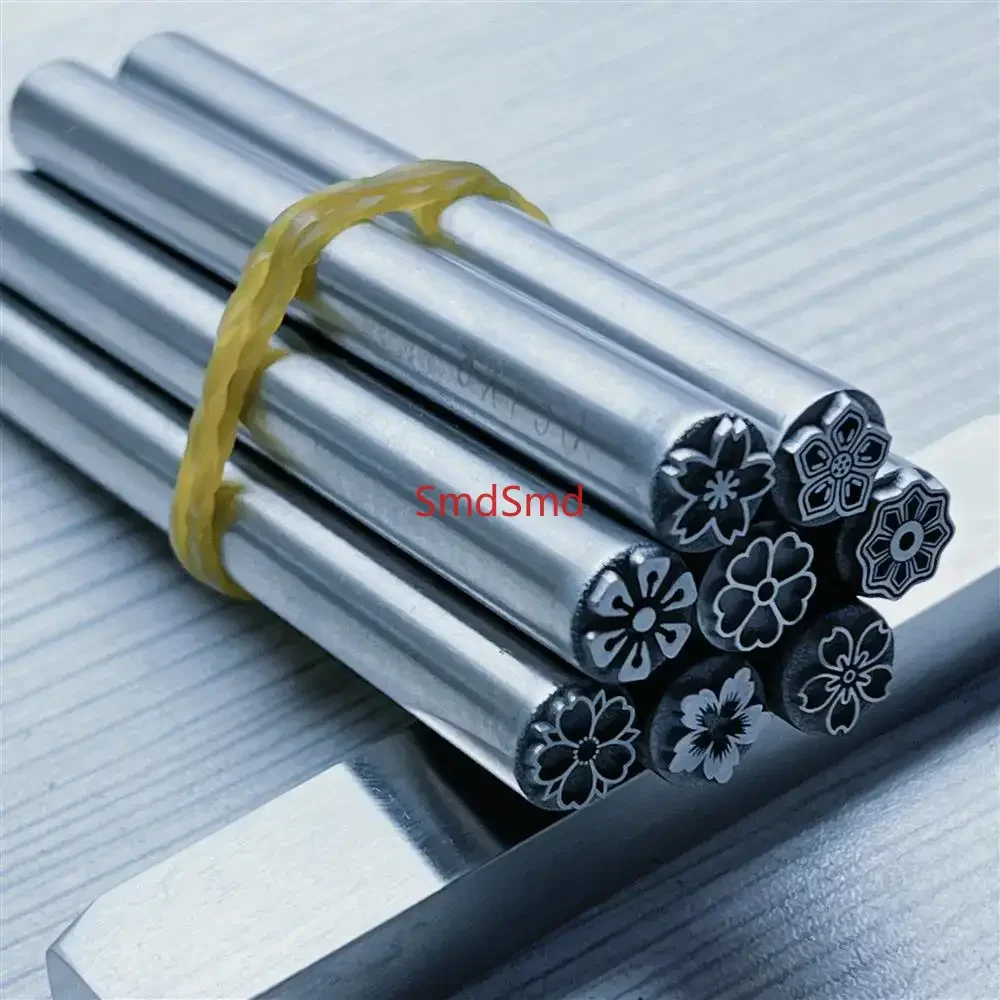 Flower Design Metal Stamps 7mm 8mm Jewelry Making Punch Steel Stamping Tool Beating Silver Leather Craft Punching