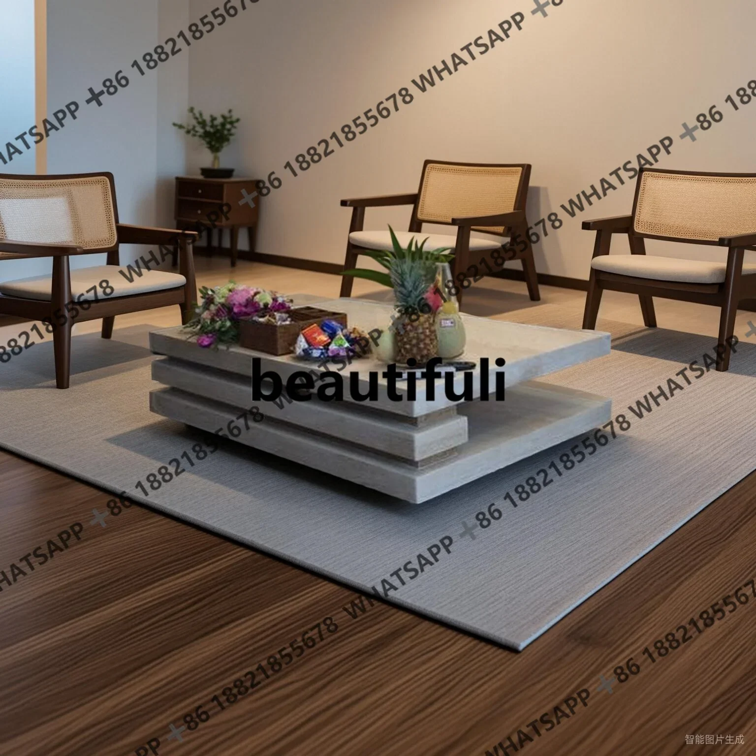 

Marble coffee table simple modern living room small apartment stone square tea table square table H