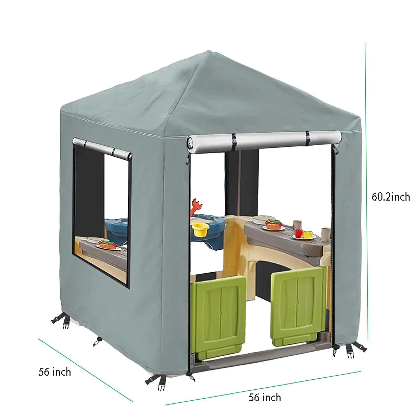 Cubierta para casa de juegos al aire libre, fácil de usar, resistente, a prueba de polvo, cubierta protectora a prueba de viento, tela Oxford ligera, cubierta resistente a la intemperie