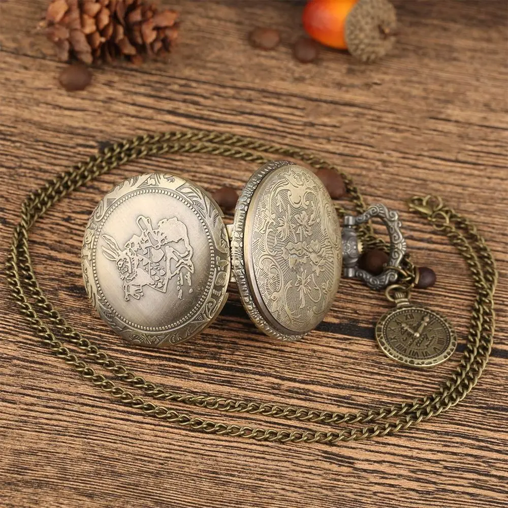 ساعات كوارتز برونزية عتيقة للنساء ، ساعة جيب بقرص روماني ، ساعة ستيمبانك ، نمط تروس عتيق ، تخفيضات كبيرة