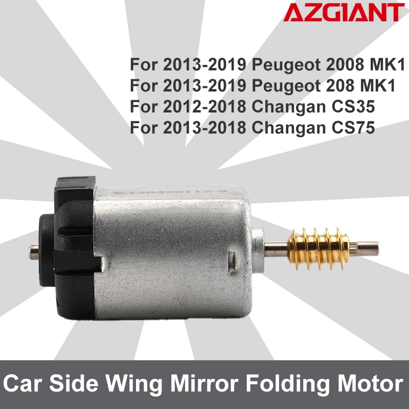 Azgiant سيارة الجانب مرايا الرؤية الخلفية وحدة قابلة للطي المحرك الداخلي لبيجو 2008/208 MK1 تشانجان CS35/CS75 عزم دوران عالي ملحقات السيارة