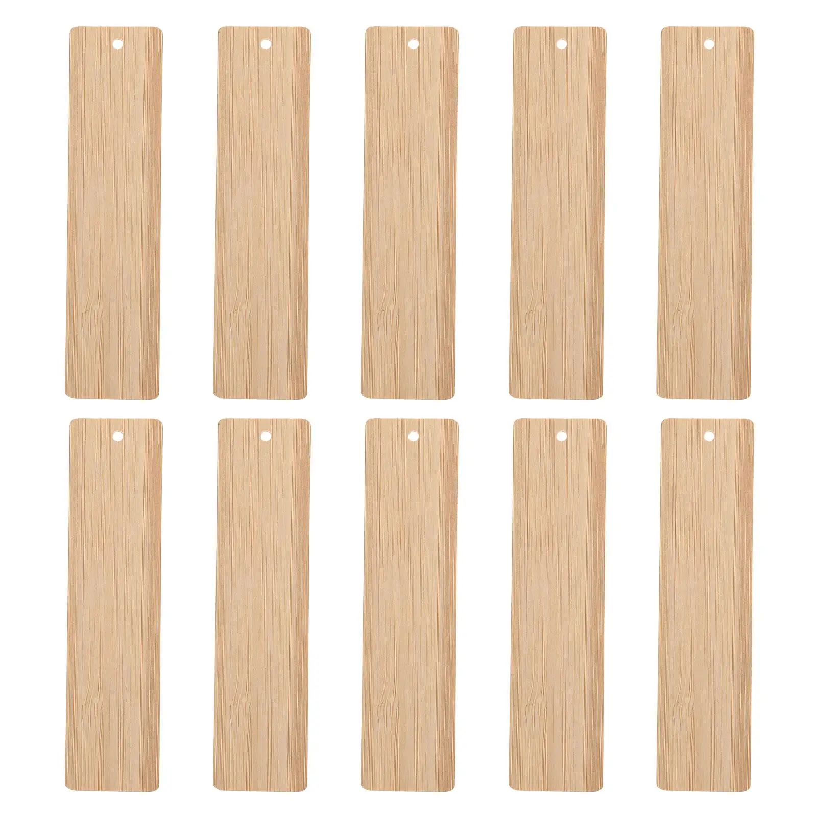 

10 Pcs Bamboo Bookmark DIY Blank Bookmarks 12cm x 3cm Smooth Edges Round Corners Engraving Tags Craft Supplies