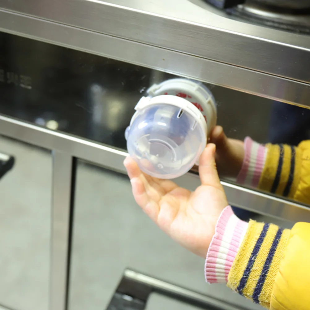 

2pcs Gas Knob Cover Child Proof Stove Cover Oven Knob Protector Kitchen Safety Guard Clear Durable Small Size Easy Storage For