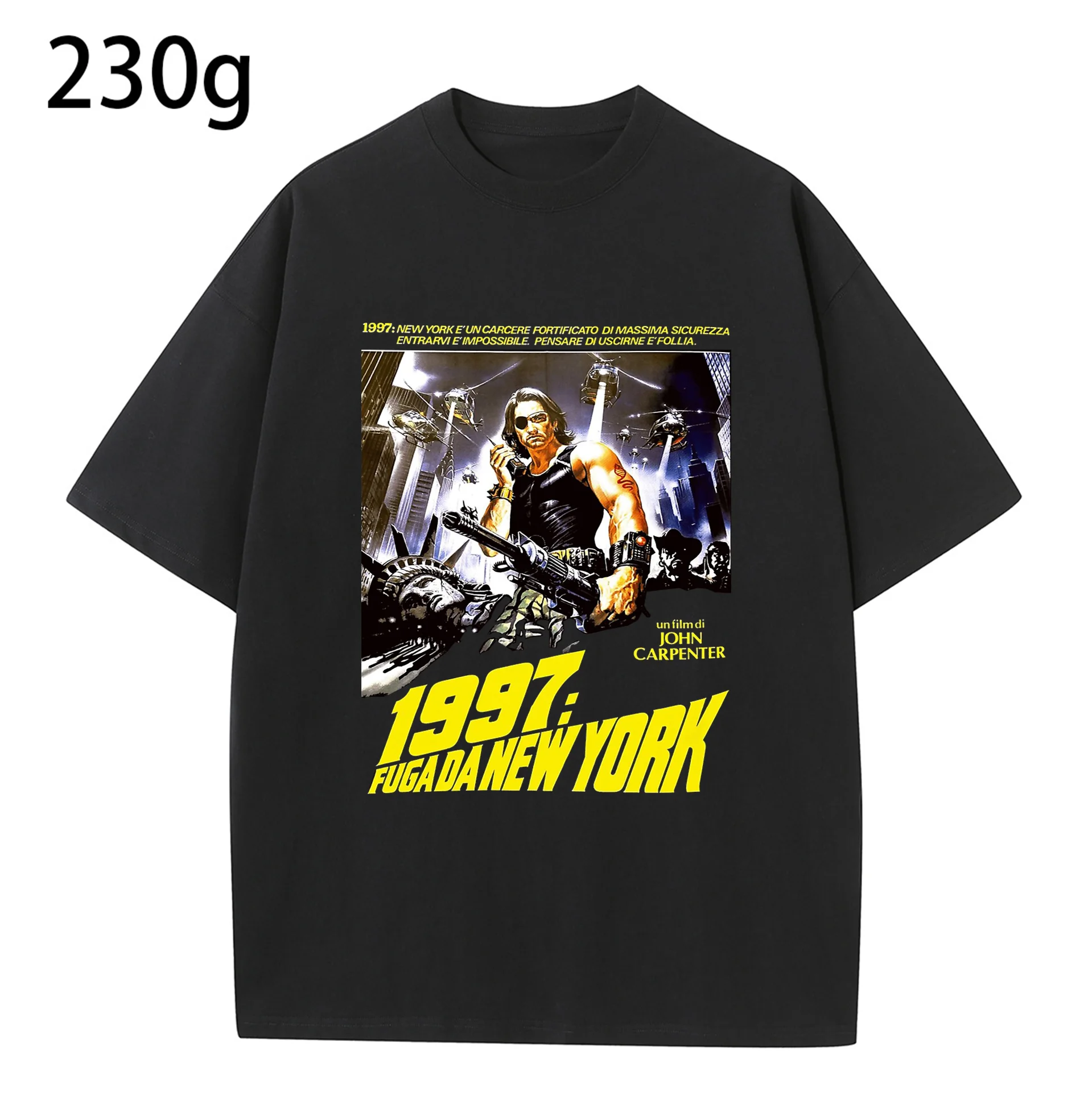 

Escape from NY Snake Plissken cult film poster vintage folded t shirt Hipster Tees Summer Mens