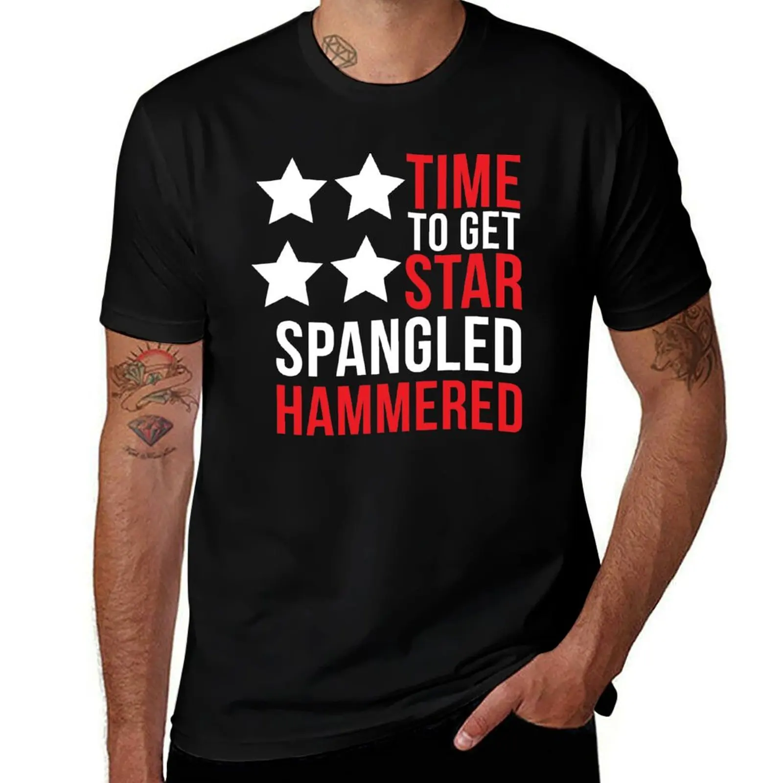 Time To Get Star Spangled Hammered T-Shirt man t shirt graphic T-Shirt