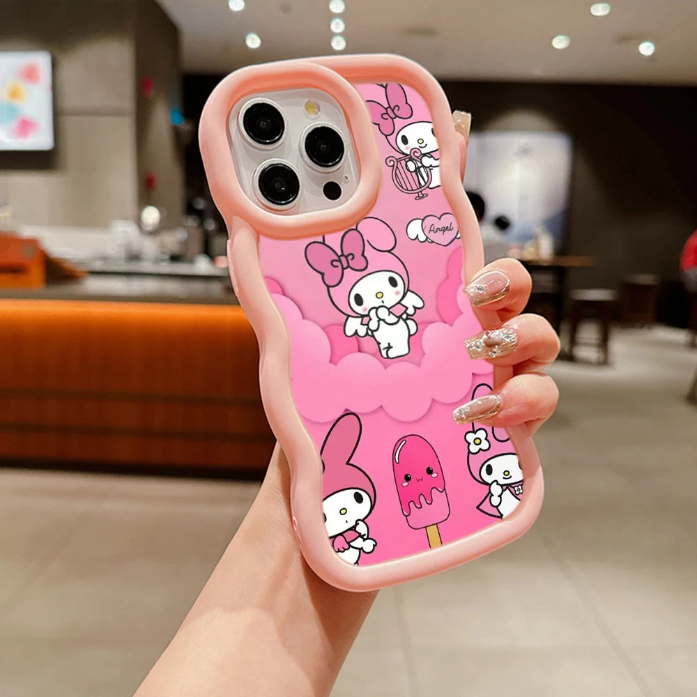 Macaron Big wave Soft Phone Case for Tecno Camon 18 19 20 Spark 9 10C 20C GO POP 7 itel P55 A70 SS83 Sanrio My Melody art