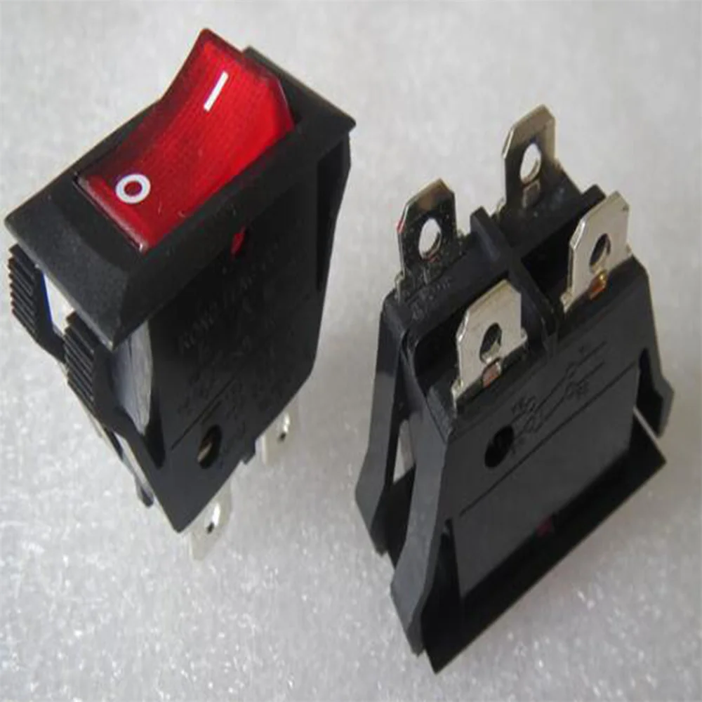 1pc 4-pin 2-gear Power Rocker Switch RF-1009 16A Control Switch with Led Light For Rongfeng ON/OFF/I/O Toggle Switch