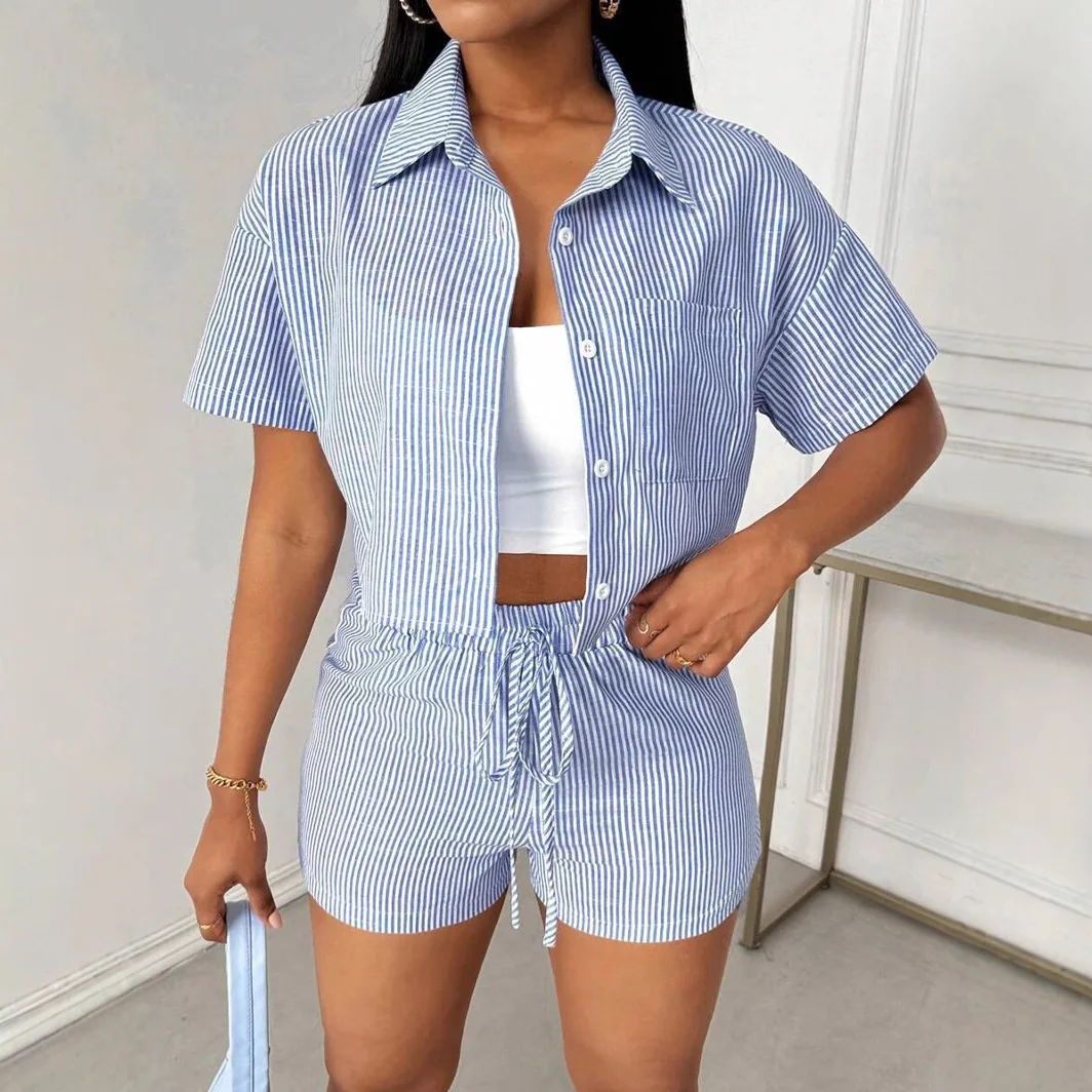 مخطط Playsuits النساء حللا السراويل قطعة واحدة رفض طوق وزرة سراويل قصيرة السروال القصير Y2k عالية الخصر بذلة 2025