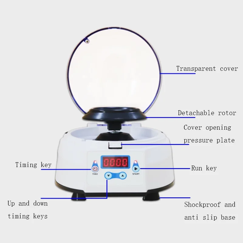 Mini Centrifuge High Speed 4000 rpm Digital Display Small Electric Laboratory Separation Settler