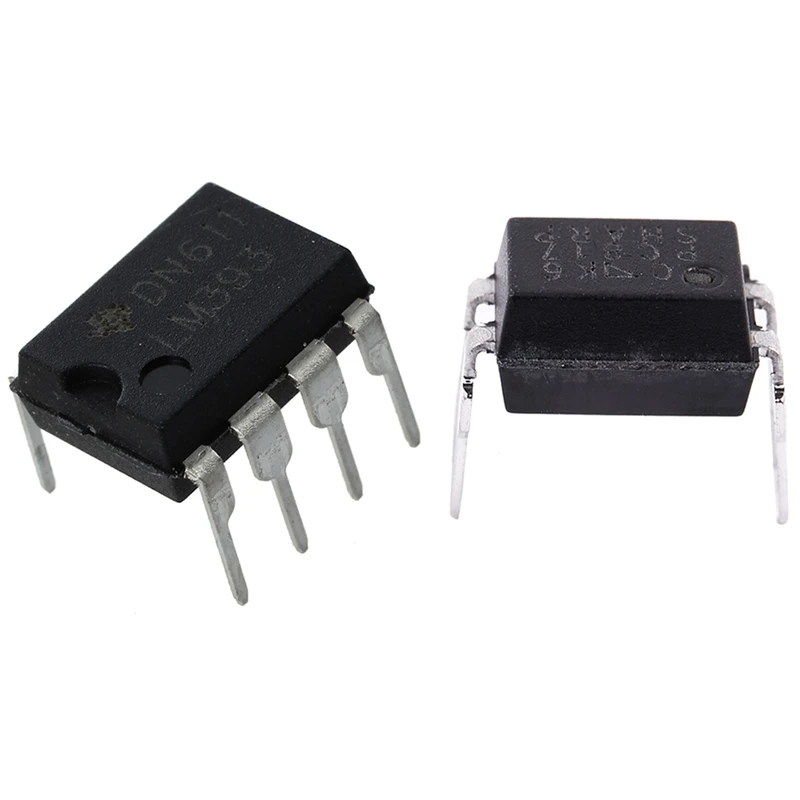 10 PCS LM393N LM393 DIP-8 Low Power Dual Voltage Comparator & 10Pcs PCB Board Through Hole PC817C Optocoupler DIP-4