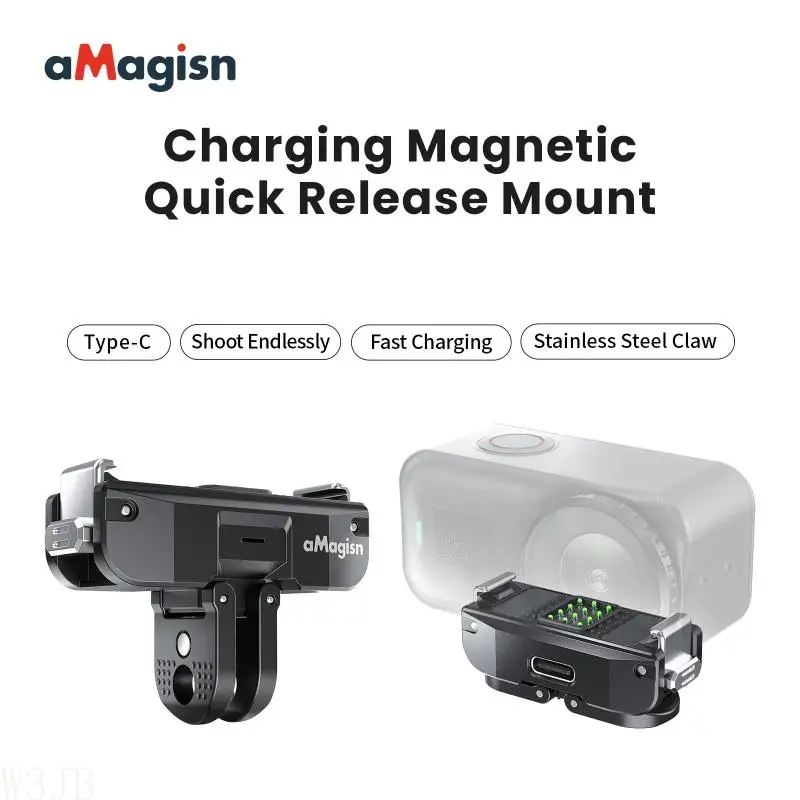 W3JB Quick Release Doppelklauen Magnetfuß Anti-Rutsch-Griff Panoramakamera-Zubehör – Detail 1