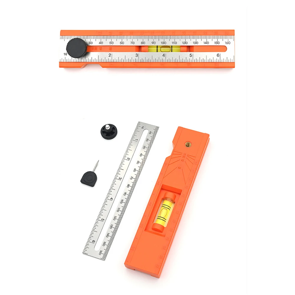 Régua de medição de profundidade dobrável multifunção, régua de marcação multiângulo para carpintaria, posicionamento ajustável, ferramentas transferidoras