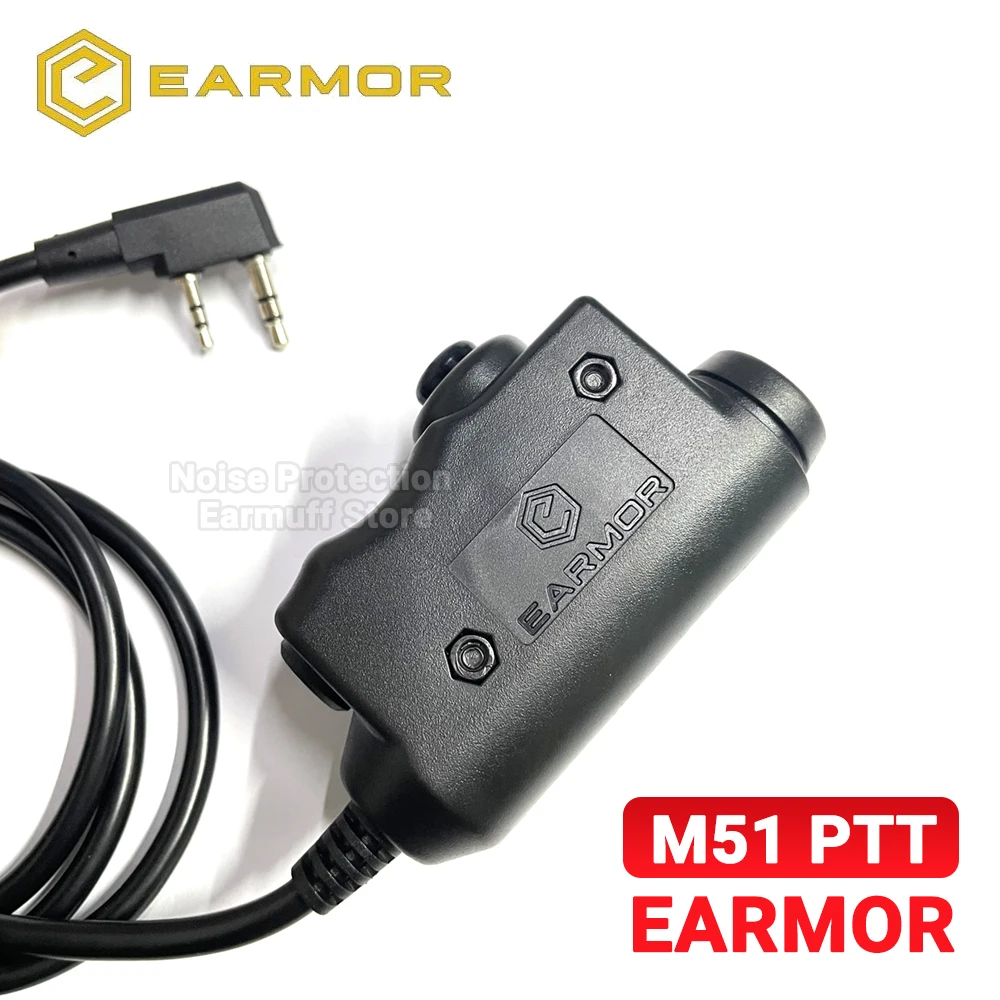 Original EARMOR M51 PTT Adapter Airsoft Tactical Headset Kenwood(for baofeng) Plug Tactical Headset Accessory