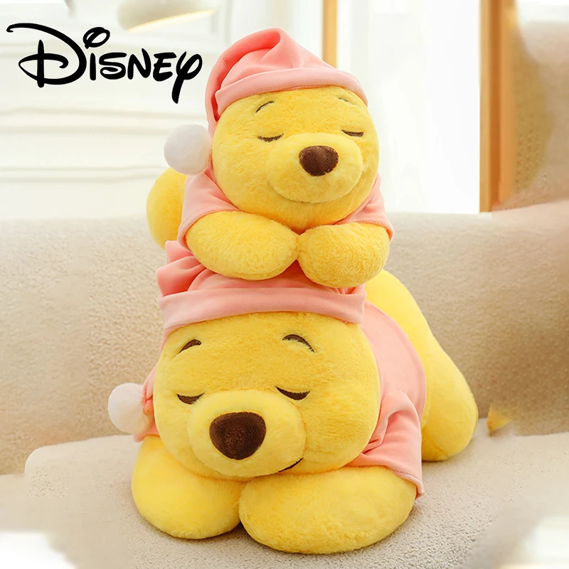 ดิสนีย์วินนี่เดอะพูห์ตุ๊กตาผ้ากำมะหยี่ 35 ซม. น่ารักนอนลงหมอนตุ๊กตาตกแต่งบ้านวันเกิดวันวาเลนไทน์คริสต์มาสของขวัญปีใหม่