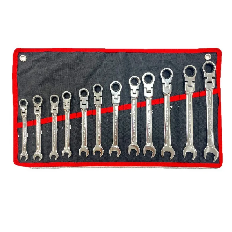 For Head Ratchet Wrench Set Set, Cloth Bag Shaking Head Fully Polished Wrench Full Set