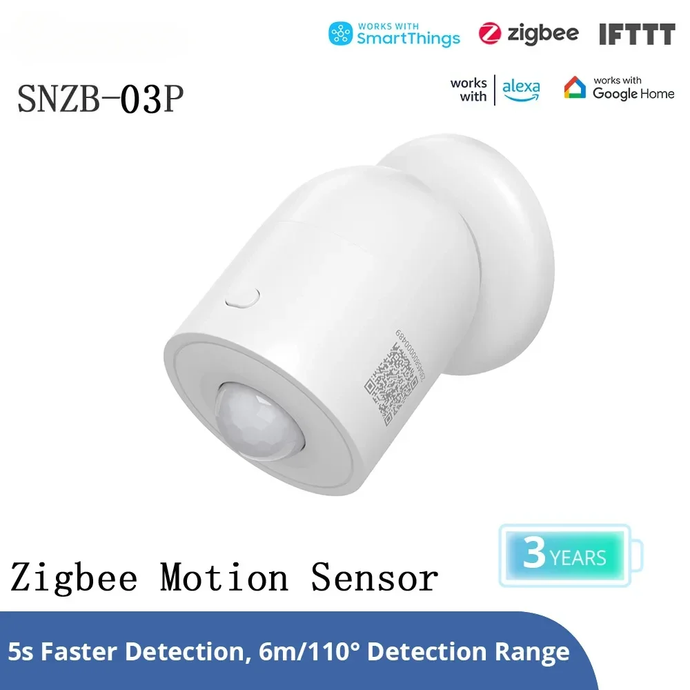 SNZB-03P Zigbee Motion Sensor Smart Movement Detector Light Detection Home Security Smart Scene Via EWeLink Google