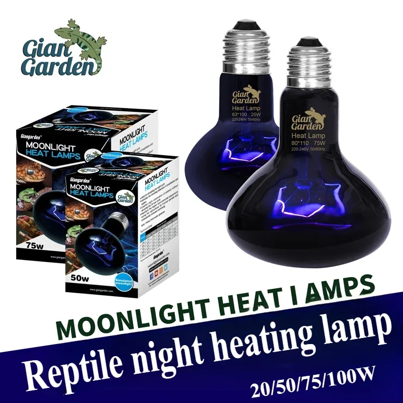 

25W 50W 75W 100W Pet Heating Lamp Lizards Snakes Reptiles Lamp Reptile Snake Heat Night Light Heat Bulb Feeding Box Supplies