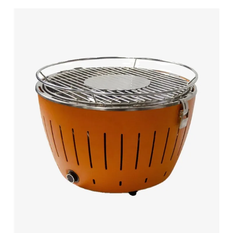 Portable Indoor Lotus Charcoal BBQ Grill Smokeless Anti Scald Household Barbecue Rack for Meat Cooking