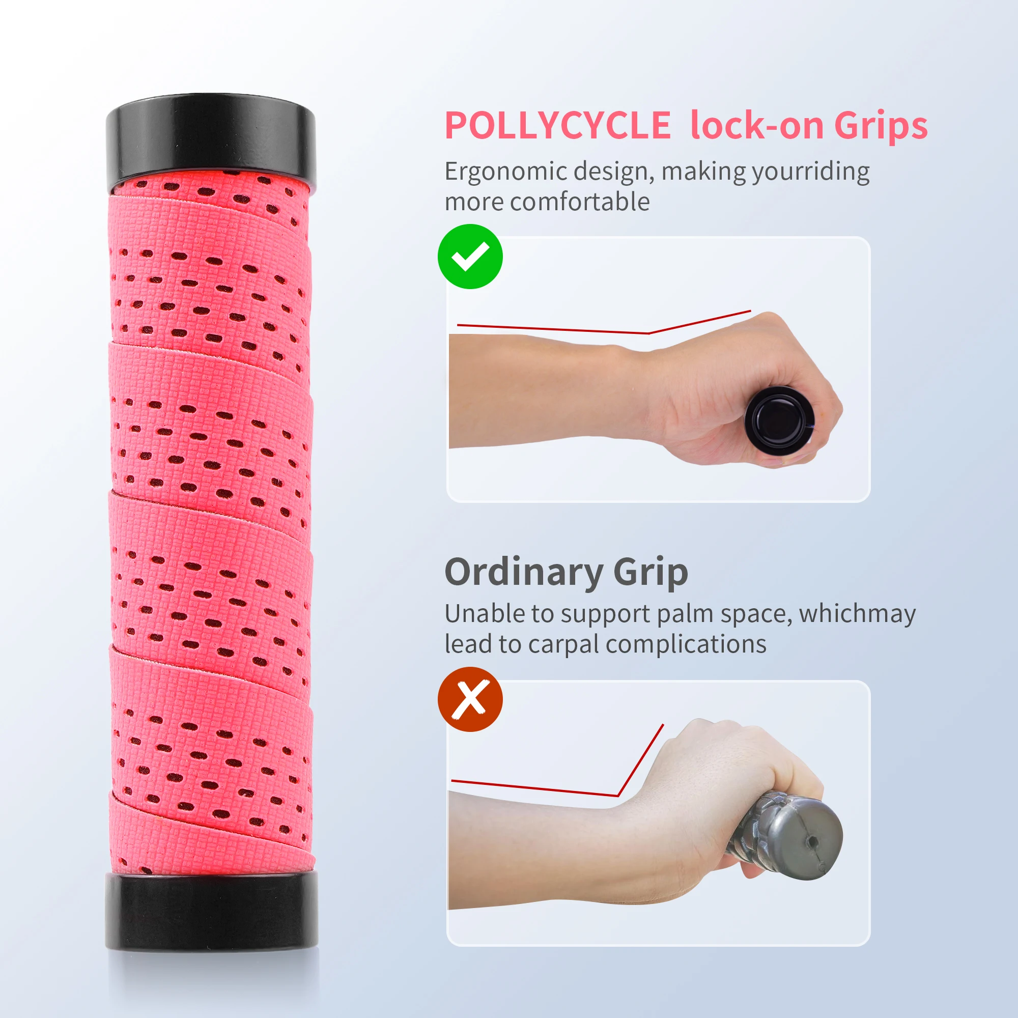 Bicycle Silicone Handlebar Grips Integrated Damping Anti-Vibration Wrap Bike Grips Aluminum Alloy