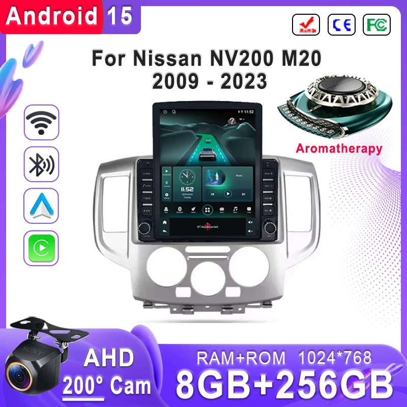 Android 15 voiture pour Nissan NV200 M20 2009 - 2023 GPS Navigation haute performance CPU lecteur DVD autoradio unité principale BT Dash Cam