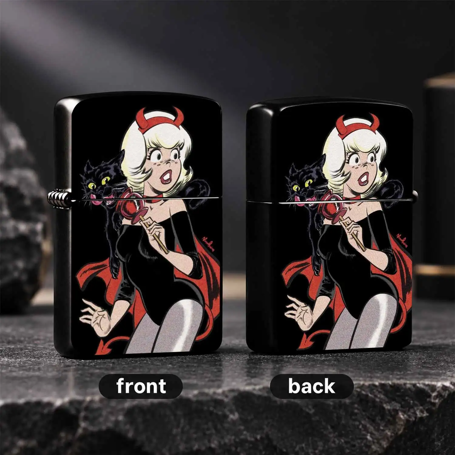 Retro Comic Style And Black Cat Themed Lighter, Fun Unique Creative Decor Accessory, Fits All Daily Scenarios, Portable Exquisite Practical Carry-On Item, Perfect For Gifting, Elevates Vibe For Any Occasion A Humorous And Interesting Lighte