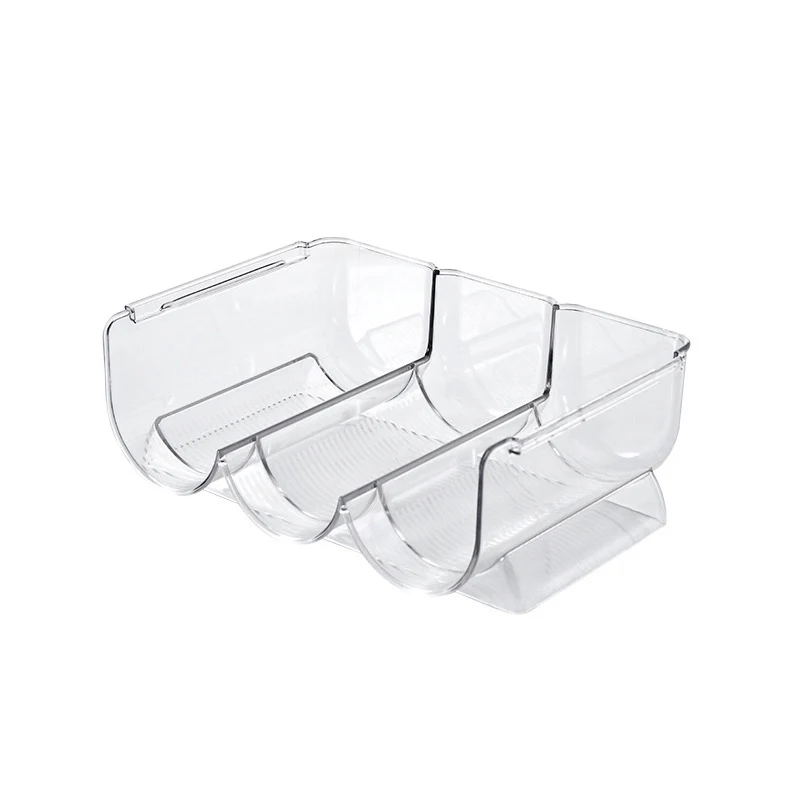 منظم رف زجاجات النبيذ البلاستيكي الشفاف القابل للتكديس يحمل 3 زجاجات في كل طبقة مثالي لعرض المنزل وثلاجة مخزن المطبخ