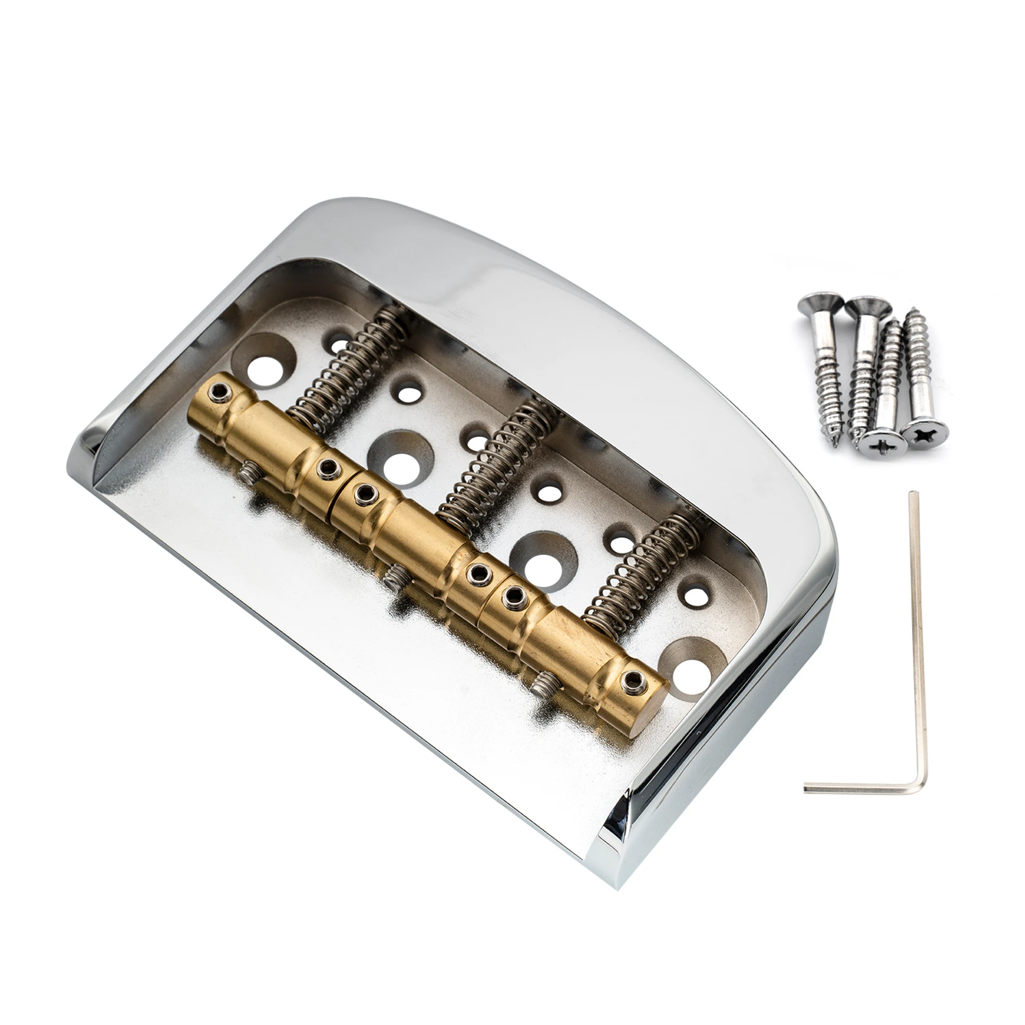 Musiclily Ultra Half Size String-through-body Vintage Tele Guitar Bridge with Solid Aluminum Alloy Plate and Brass 3-Saddle