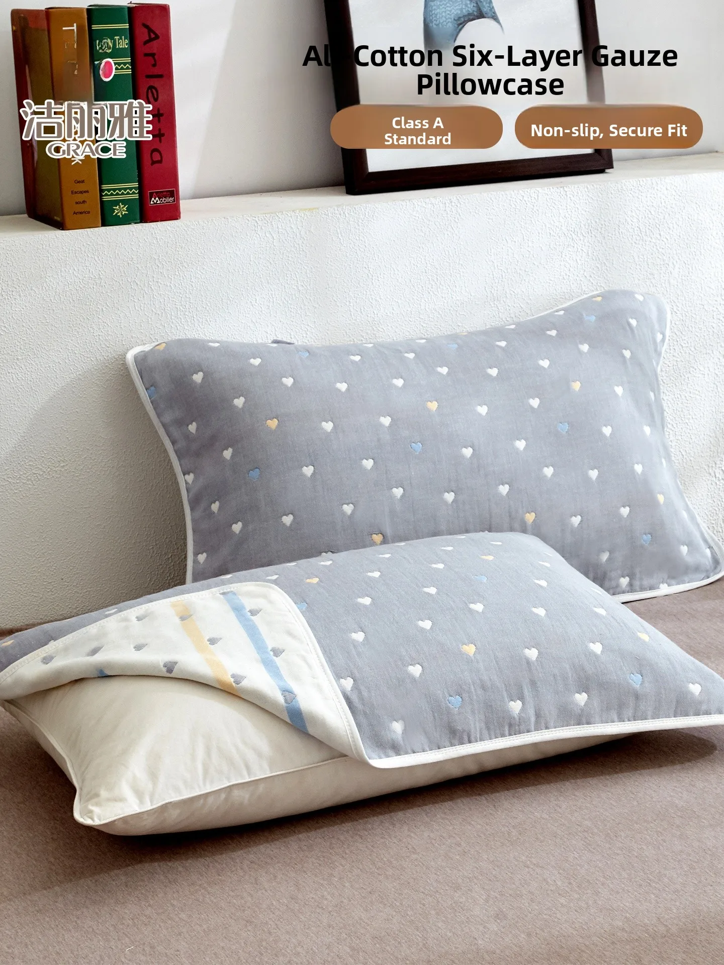 

Шестислойные хлопковые наволочки: нескользящие, впитывающие пот, для одного человека, дышащие, комфортные, аксессуары для постельного белья