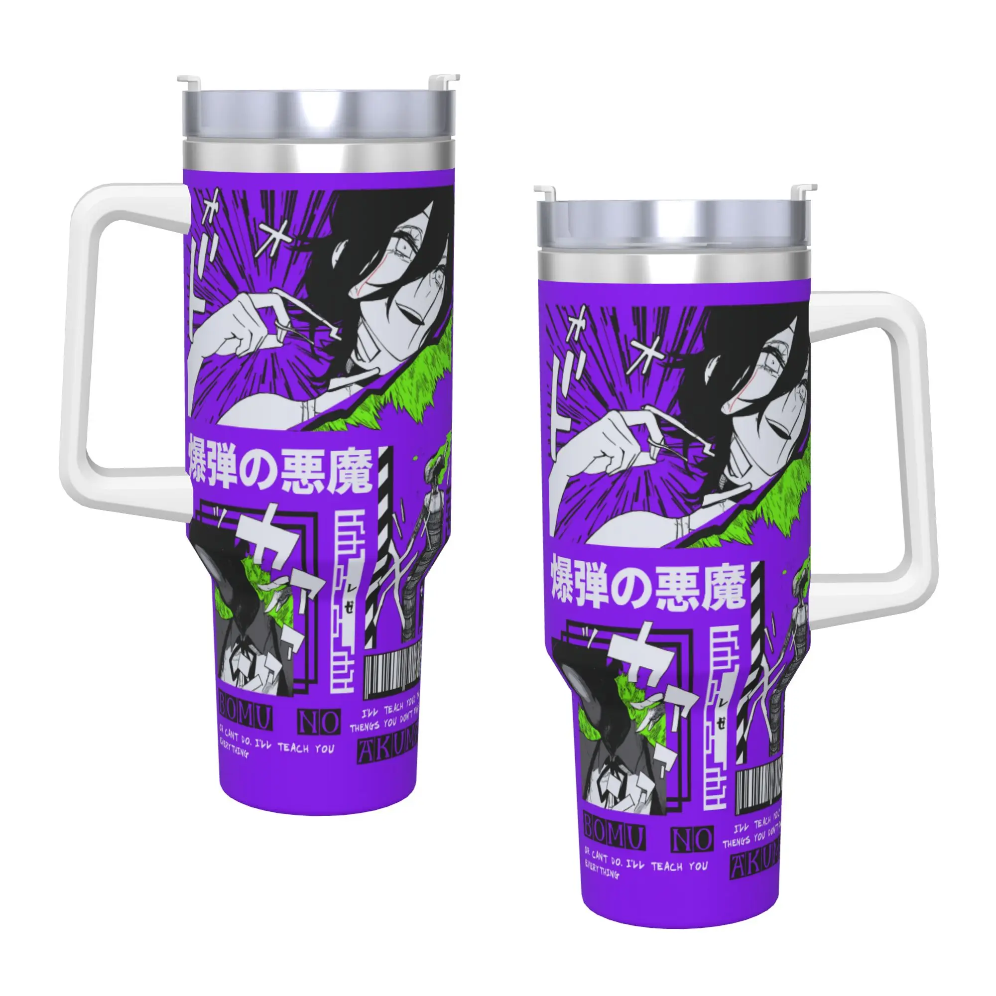 Chainsaw Man Reze   Tumbler  Cold Drink Water Bottle Heat Preservation Stainless Steel Thermal Mug Printed Travelist Mugs Cup
