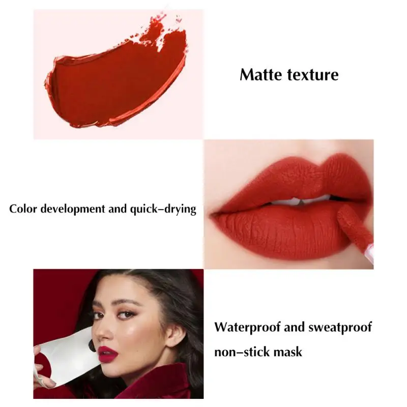 9 Colors Lip Gloss Tube Matte Non-stick Cup Lip Glaze Long Lasting Lip Tint Beauty Lips Makeup Waterproof Cosmetic TSLM1