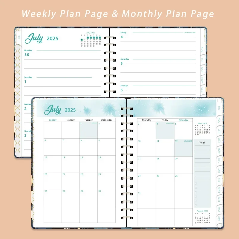 1 Pc Agenda 2025 Weekly Planner Notebook, Schedule Notebook A5 Coil Notebooks, Planner 2025 Schedule Diary Monthly Planner Book