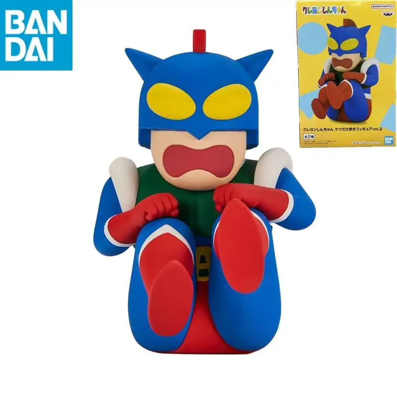재고 있음 오리지널 정품 반다이 나메코 BANPRESTO 크레용 신짱 액션 Kamen PVC 10cm 수집가 입상 장난감 피규어 모델 선물